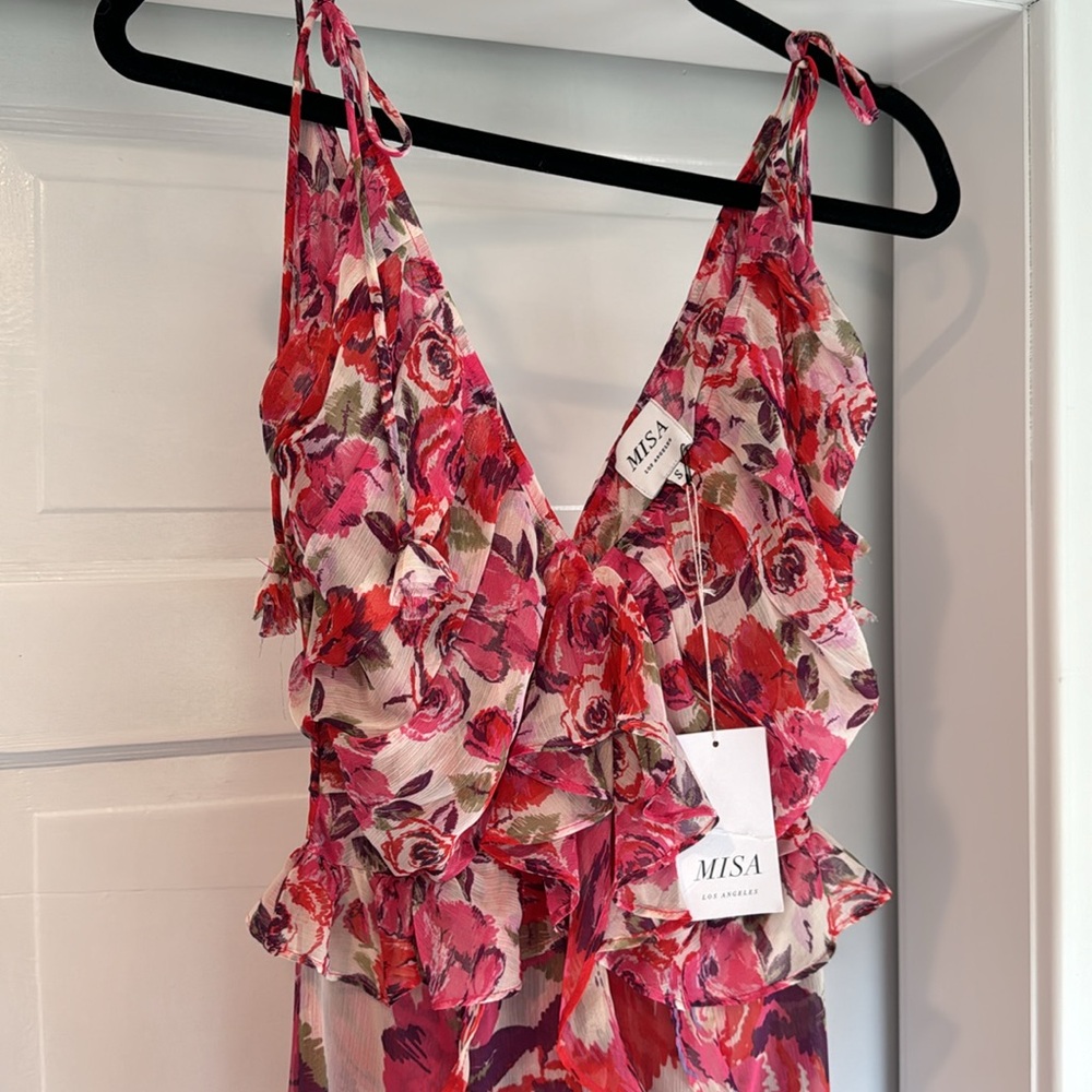 NWT MISA Los Angeles Diana Dress - White Coming Up Roses (RETAIL PRICE IS $460!) - Picture 9 of 12